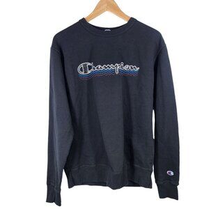 Champion Cotton Blend Fleece Lined Graphic Logo Print Crew Neck‎ Pullover